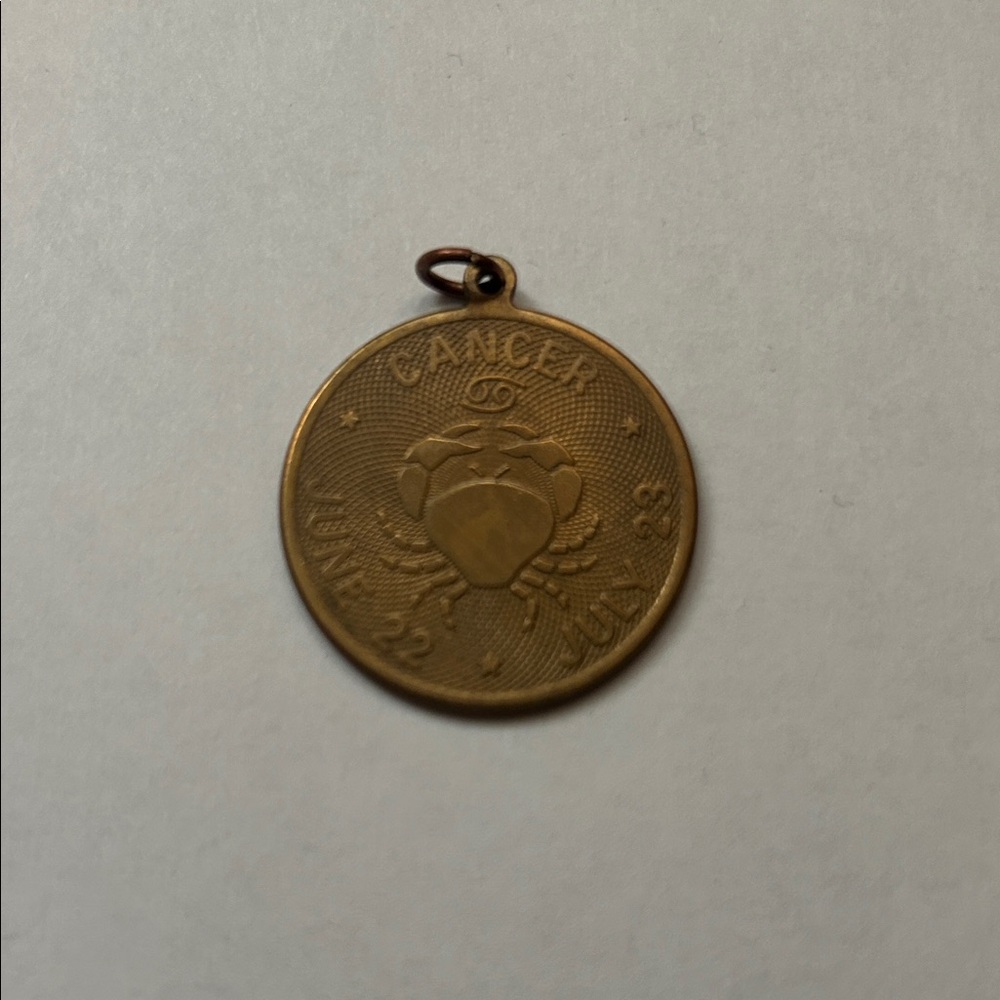 Cancer Zodiac Gold Pendant